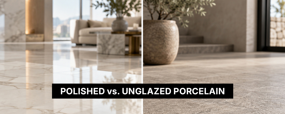Polished vs Unglazed Porcelain